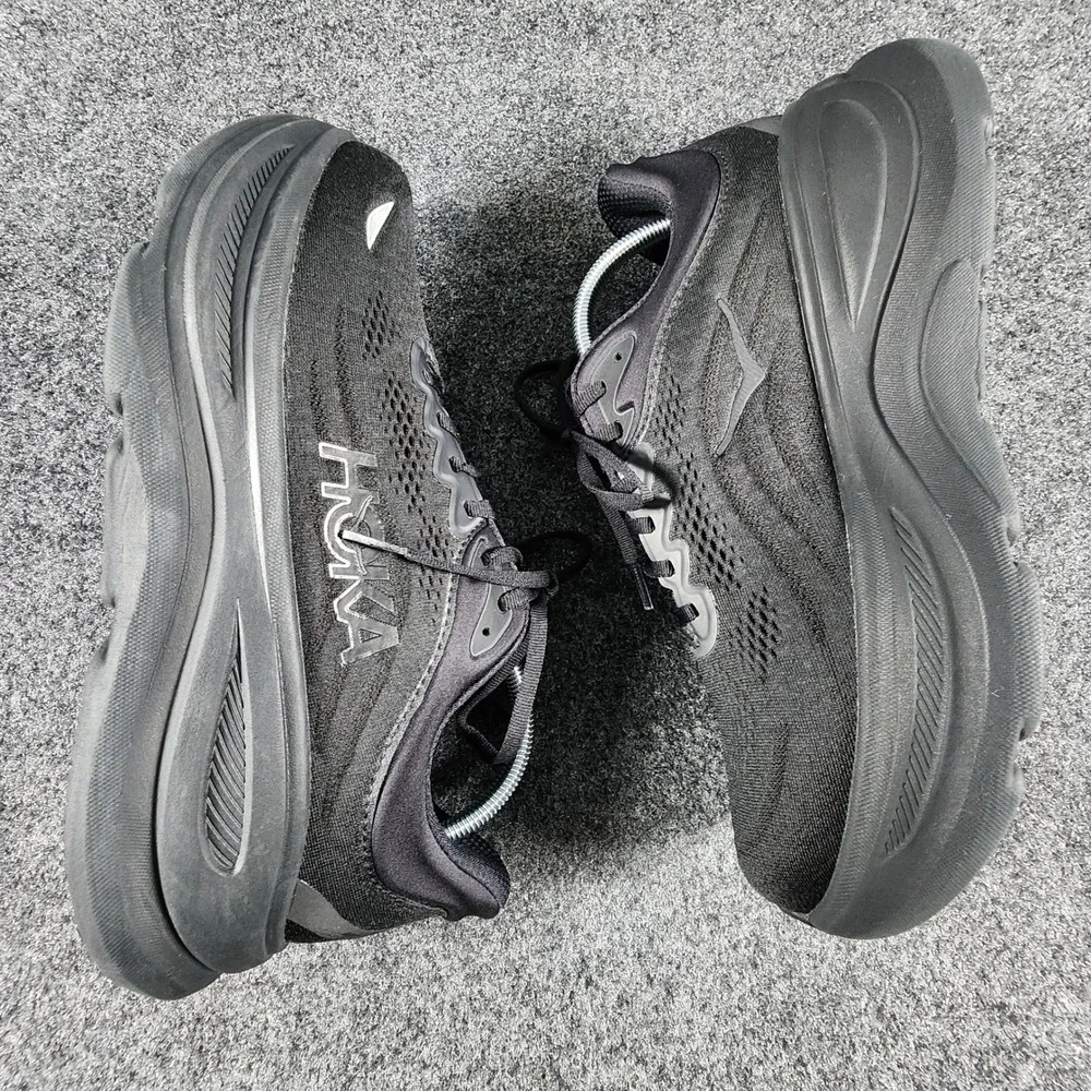 Hoka Bondi 9 Running Shoes Womens 11 Wide Black Cushioned Road Sneakers EUC